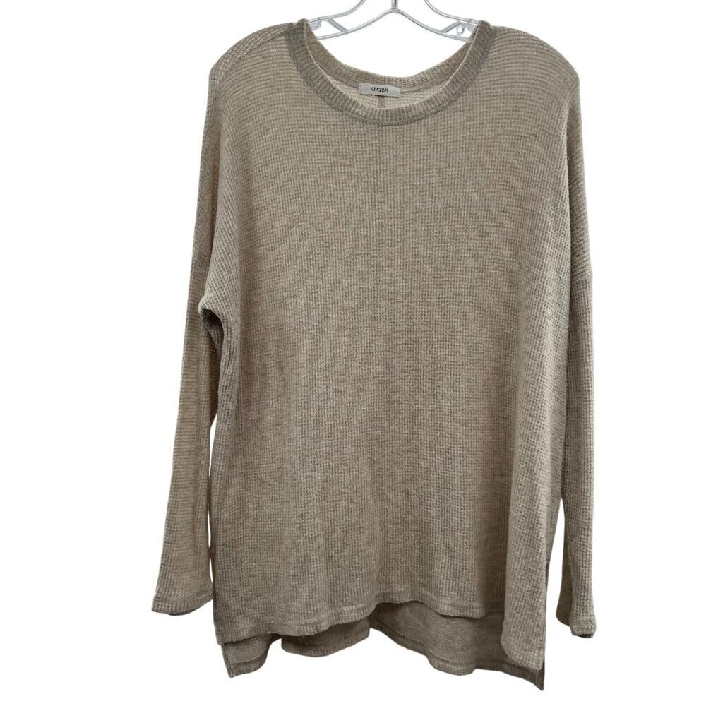 Cherish Women's Lightweight Waffle Knit Top Beige Size Medium
